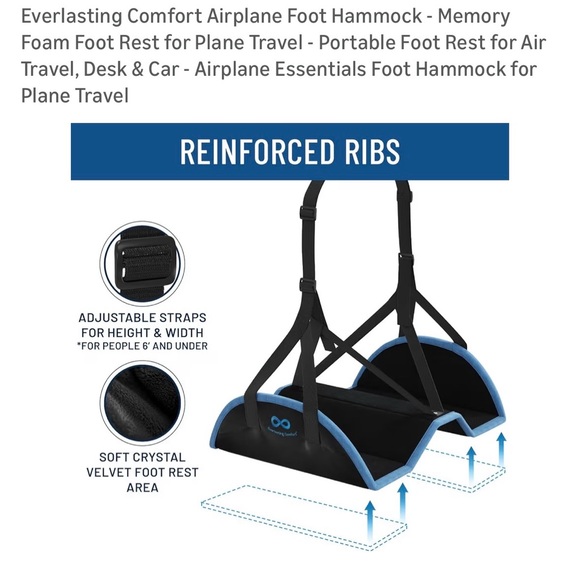 Everlasting Comfort Airplane Foot Hammock Footrest - Picture 8 of 12